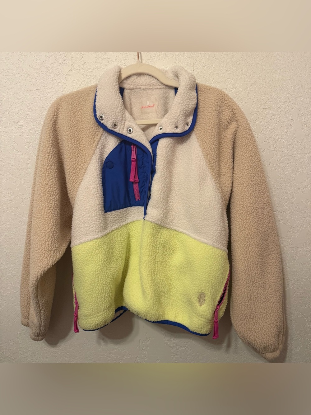 Free people Movement hit the slopes color block fleece pullover